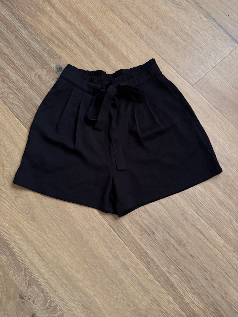 DR2 Black High-Waist Tie-Front Shorts